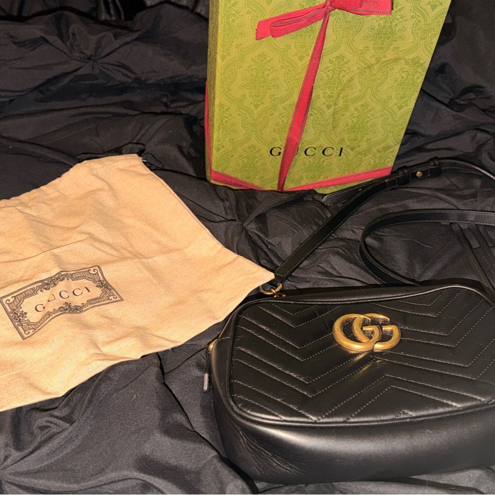 Gucci Black Quilted Leather Crossbody Bag